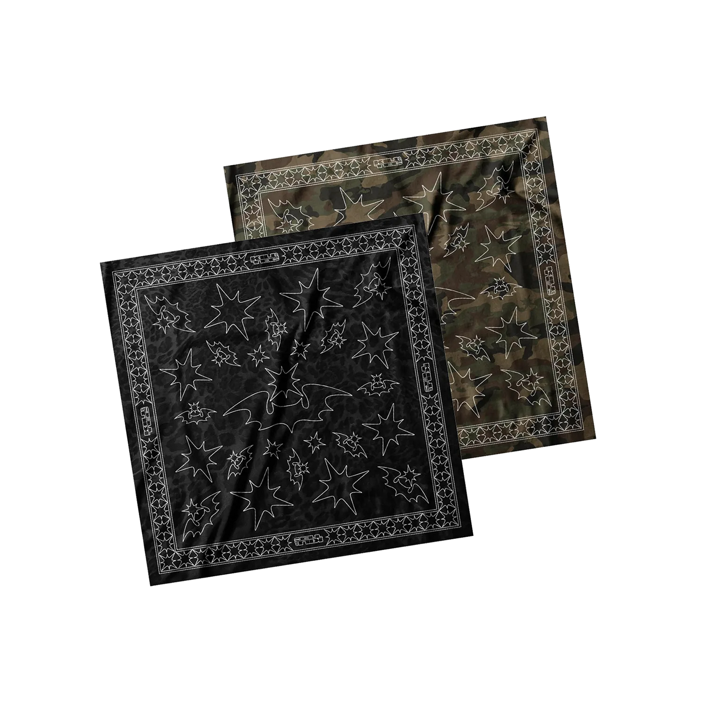 Black Leopard & Militant Camo Silk Bandanas