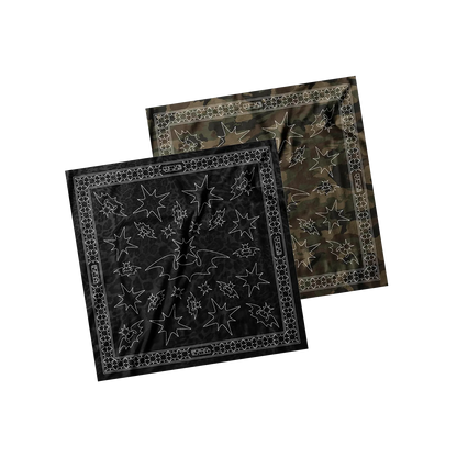 Black Leopard & Militant Camo Silk Bandanas